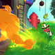 CatDog punches at Oblina in an outdoor environment.